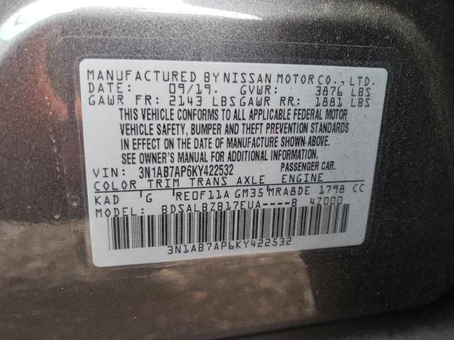 3N1AB7AP6KY422532 Nissan SENTRA S
