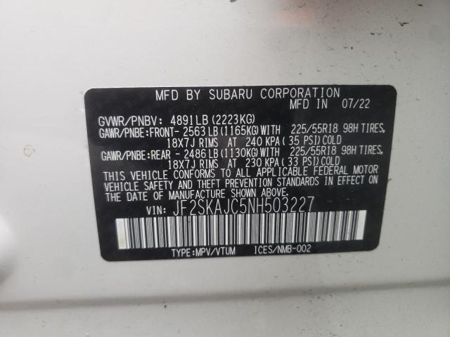 2022 SUBARU FORESTER S - JF2SKAJC5NH503227