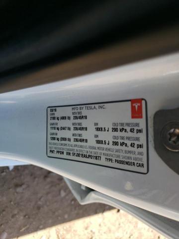 5YJ3E1EA9JF011877 Tesla MODEL 3
