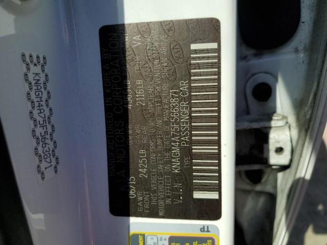 KNAGM4A75F5663871 KIA Optima Lx