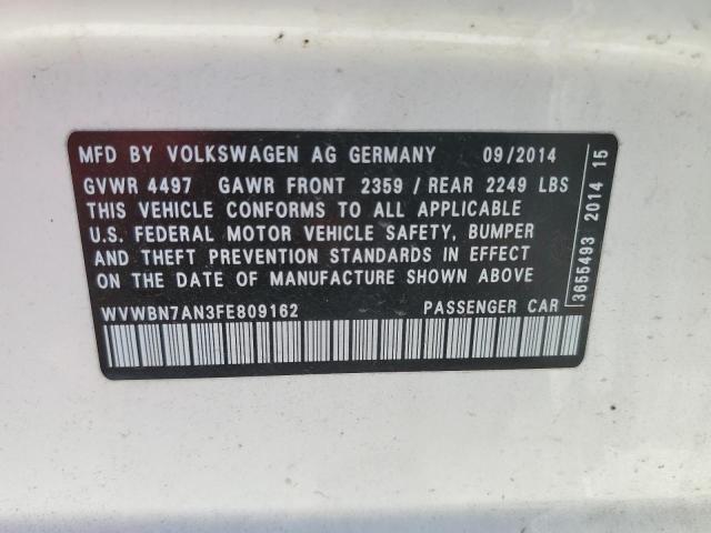 Lot #2505931411 2015 VOLKSWAGEN CC SPORT salvage car
