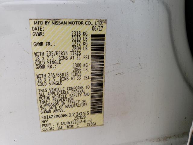 5N1AZ2MG0HN173055 Nissan MURANO S