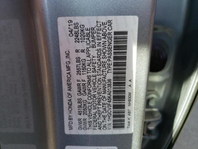 1HGCV3F45KA013836 Honda Accord Hybrid Ex