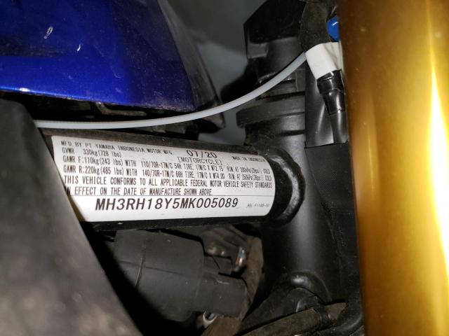 2021 YAMAHA YZFR3 A MH3RH18Y5MK005089