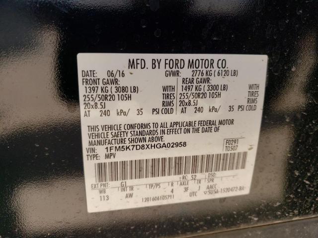 1FM5K7D8XHGA02958 Ford EXPLORER XLT