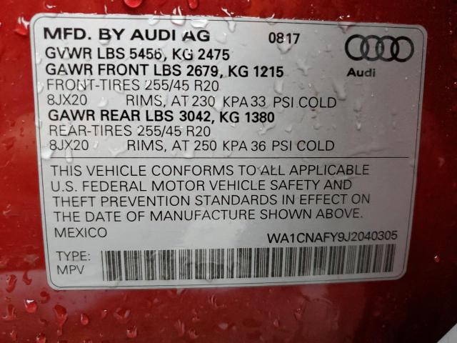 2018 AUDI Q5 PRESTIG - WA1CNAFY9J2040305