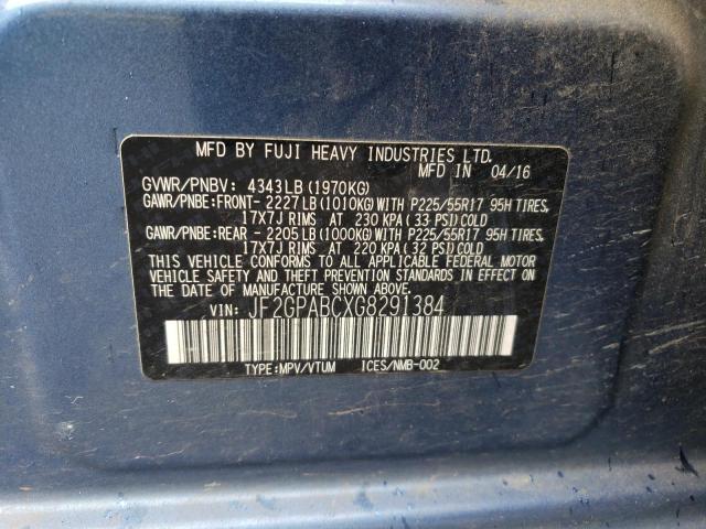 JF2GPABCXG8291384 Subaru Crosstrek Premium