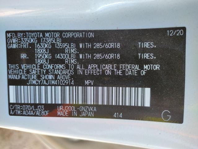 2021 TOYOTA LAND CRUIS - JTMCY7AJ1M4102914