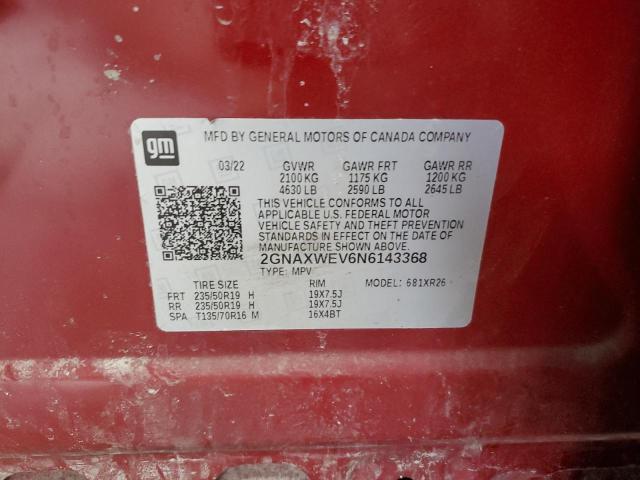 2022 CHEVROLET EQUINOX RS 2GNAXWEV6N6143368