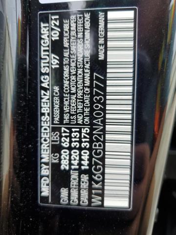 2022 MERCEDES-BENZ S 580 4MAT - W1K6G7GB2NA093777