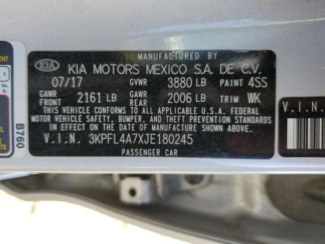 3KPFL4A7XJE180245 KIA FORTE LX