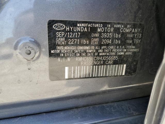 2017 HYUNDAI IONIQ BLUE - KMHC65LC8HU056685