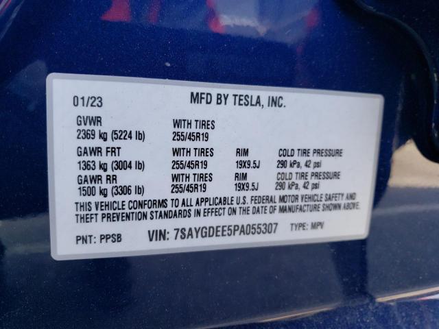7SAYGDEE5PA055307 Tesla Model Y