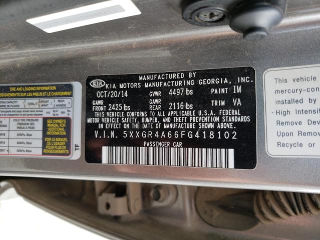 5XXGR4A66FG418102 KIA OPTIMA SX