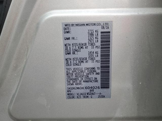 5N1DR2MN3HC604026 Nissan Pathfinder S