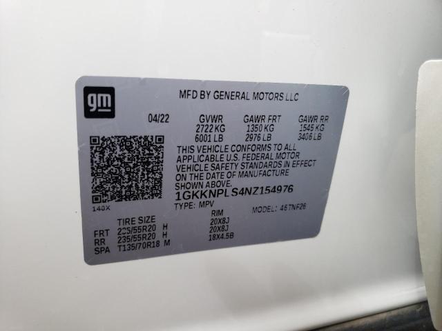 1GKKNPLS4NZ154976 GMC Acadia Denali