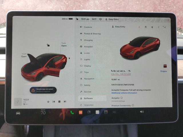 5YJ3E1EC7MF070156 Tesla MODEL 3