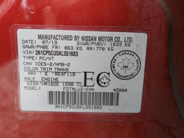 2019 NISSAN KICKS S - 3N1CP5CU5KL551683
