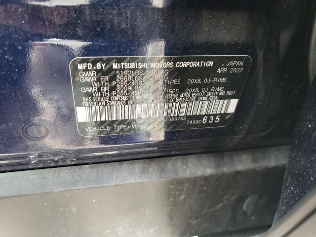 JA4J3UA82NZ069762 Mitsubishi Outlander Se