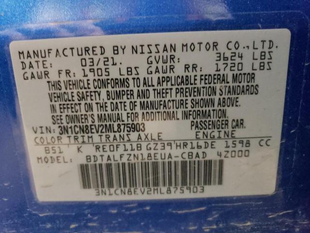 2021 NISSAN VERSA SV - 3N1CN8EV2ML875903