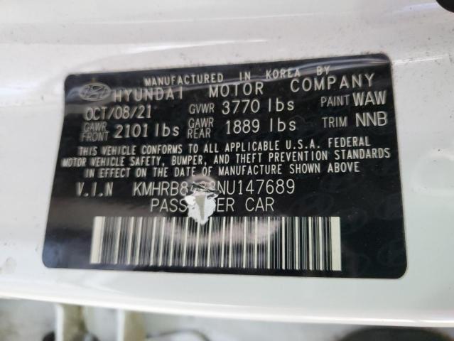 KMHRB8A33NU147689 Hyundai Venue Se