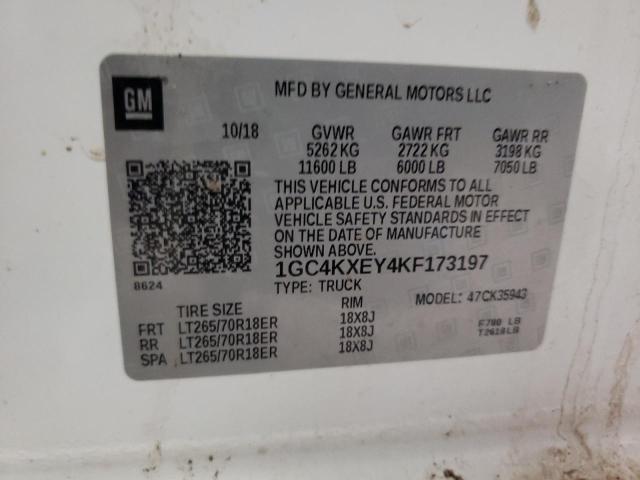 2019 CHEVROLET 3500 - 1GC4KXEY4KF173197