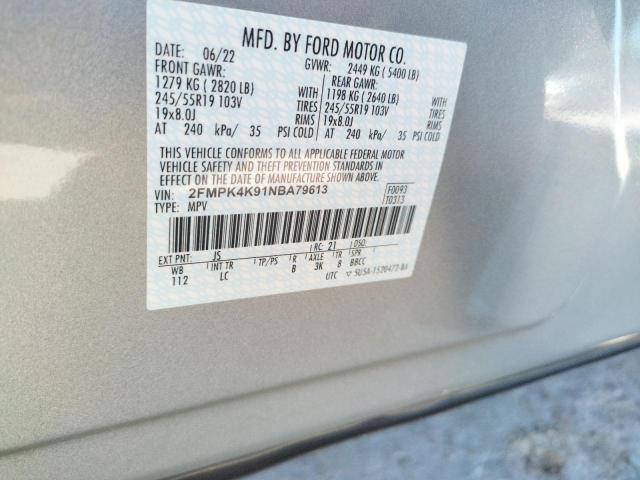 VIN 2FMPK4K91NBA79613 2022 FORD EDGE no.14