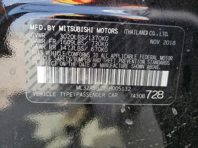 2019 MITSUBISHI MIRAGE LE ML32A5HJ8KH005132