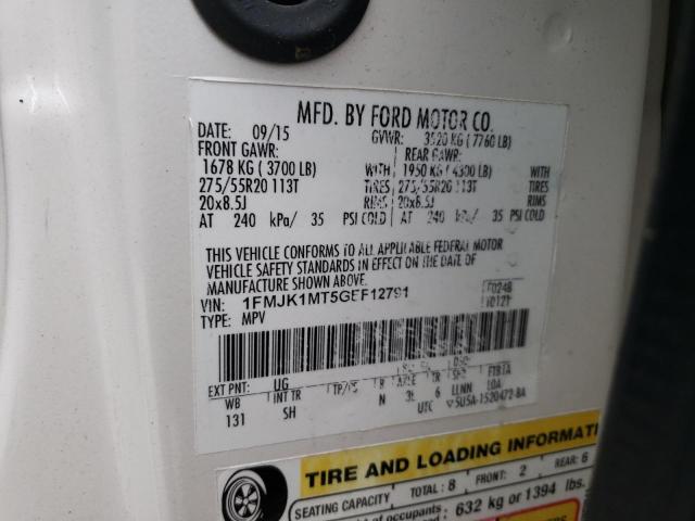 1FMJK1MT5GEF12791 Ford Expedition El Platinum