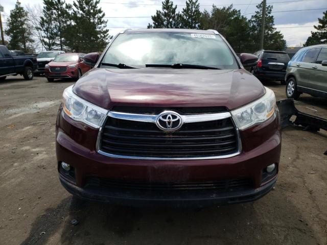 VIN 5TDJKRFH1ES015045 2014 Toyota Highlander, Xle no.5