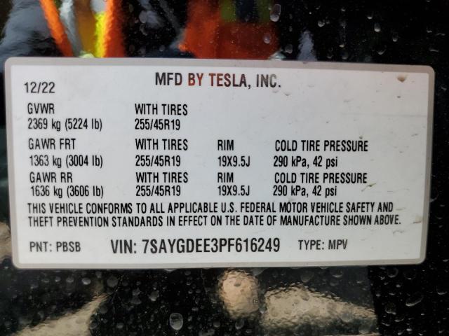7SAYGDEE3PF616249 Tesla Model Y