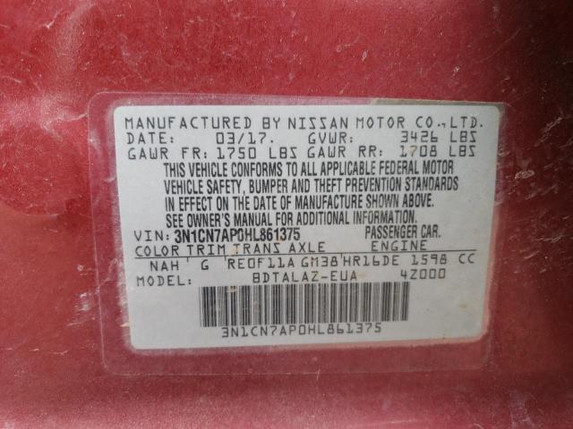 3N1CN7AP0HL861375 Nissan VERSA S