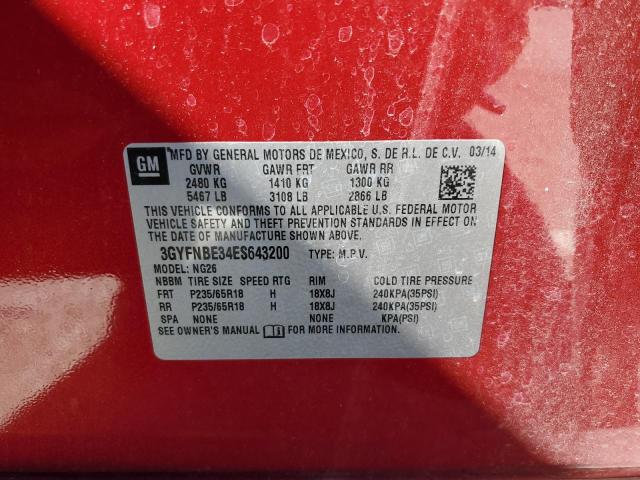 3GYFNBE34ES643200 Cadillac Srx Luxury Collection
