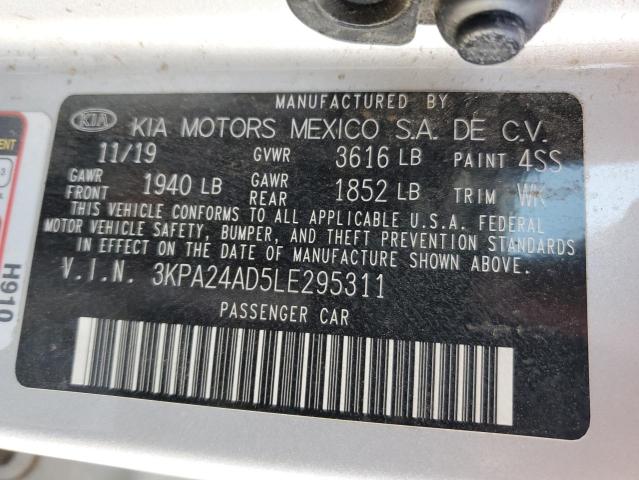 3KPA24AD5LE295311 KIA RIO LX