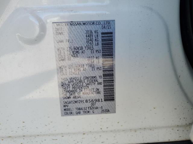 5N1AT2MT2FC856981 Nissan ROGUE S