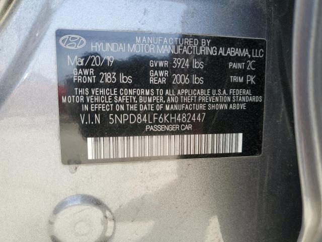 5NPD84LF6KH482447 Hyundai ELANTRA SEL