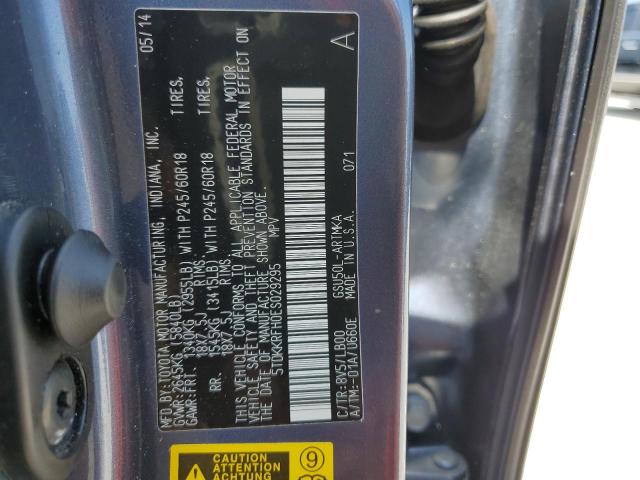 VIN 5TDKKRFH0ES029295 2014 Toyota Highlander, Xle no.14