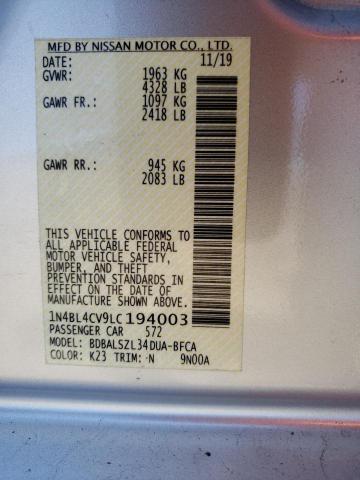 1N4BL4CV9LC194003 Nissan ALTIMA SR