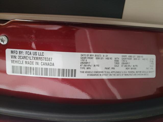 2021 CHRYSLER PACIFICA H - 2C4RC1L7XMR578387