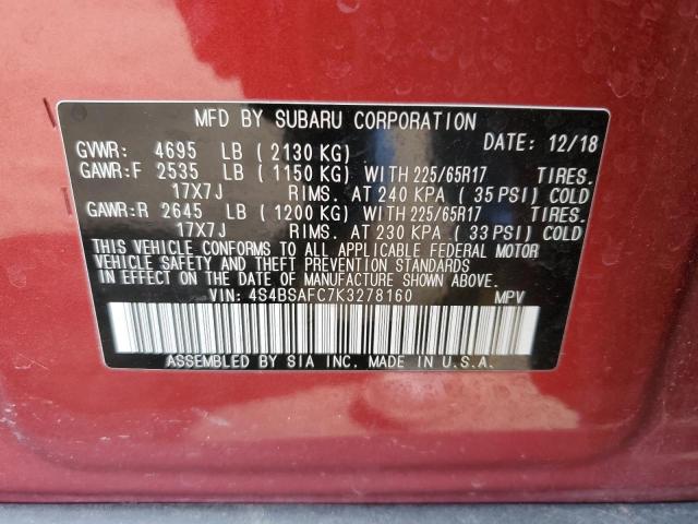 4S4BSAFC7K3278160 Subaru Outback 2.5i Premium