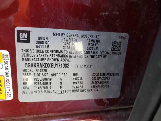 5GAKRAKDXGJ171932 Buick Enclave
