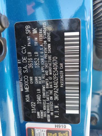 3KPA24AD2PE540670 KIA RIO LX