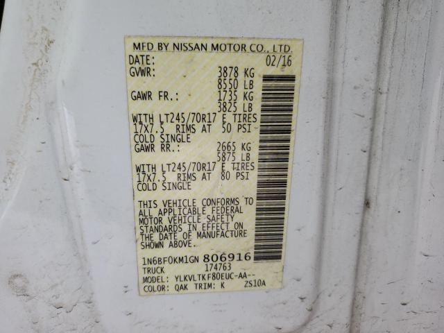 2016 NISSAN NV 1500 S - 1N6BF0KM1GN806916