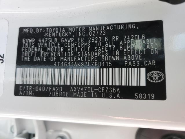 4T1G11AK9PU788115 Toyota Camry Se Night Shade