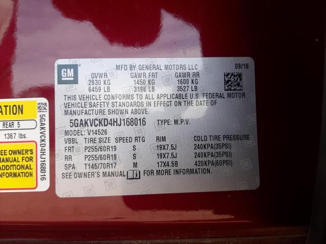 5GAKVCKD4HJ168016 Buick Enclave