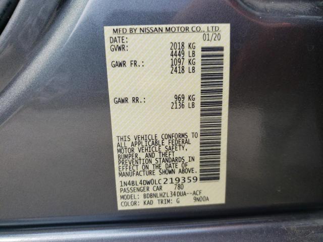 1N4BL4DW0LC219359 Nissan ALTIMA SV