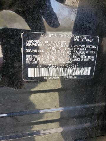 2019 SUBARU FORESTER S - JF2SKAJC8KH433413