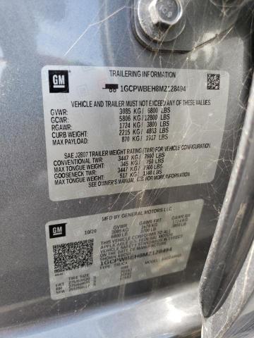 2021 CHEVROLET SILVERADO2 1GCPWBEH8MZ128494