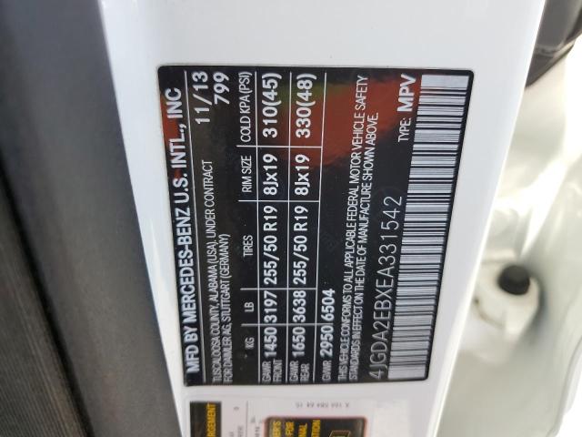 4JGDA2EBXEA331542 Mercedes-Benz Ml 350 Bluetec