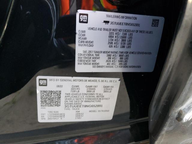 3GTUUEET8NG652891 GMC Sierra K1500 At4